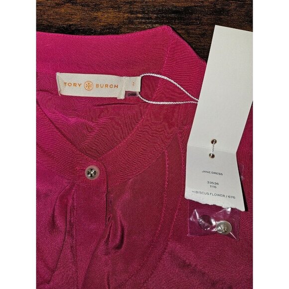 NWT Tory Burch Jane Fuschia Hibiscus Dress Size 2 XS Small - Picture 7 of 7